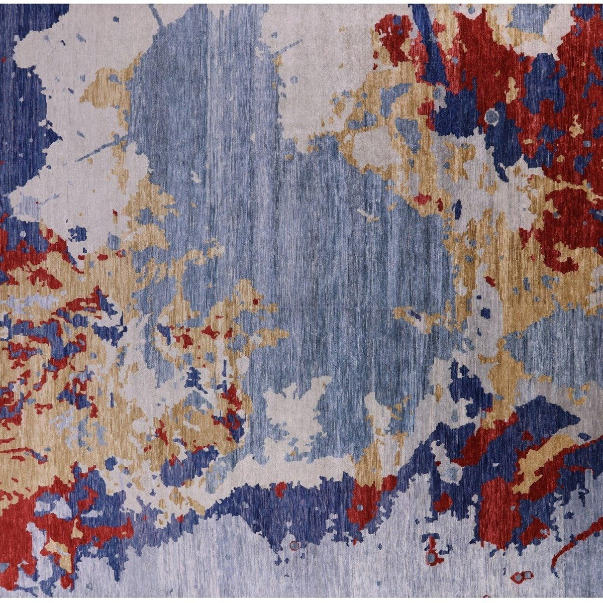 Abstract Handmade Wool Rug 12' 0