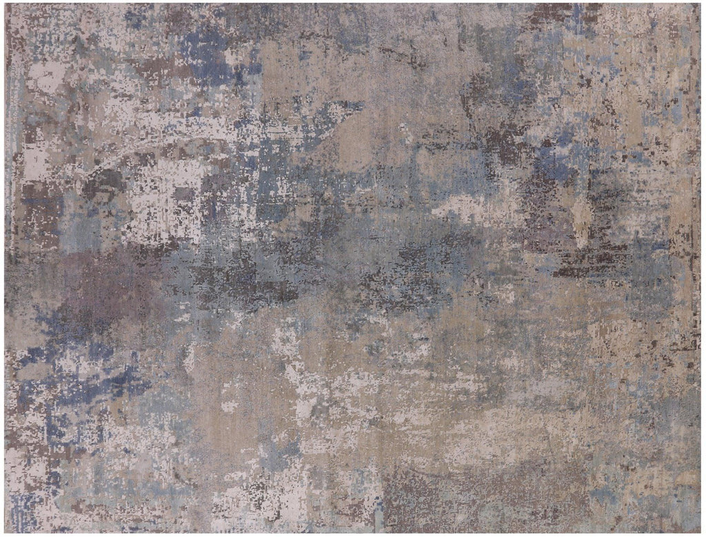 Wool & Silk Hand Knotted Abstract Rug - Manhattan Rugs