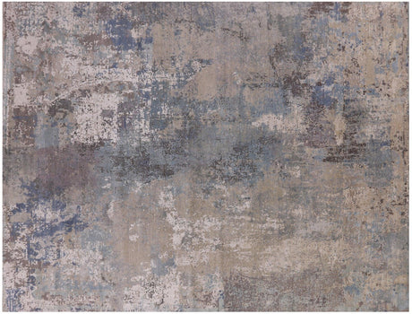 Wool & Silk Hand Knotted Abstract Rug - Manhattan Rugs