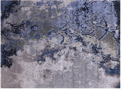 Abstract Wool & Silk Handmade Rug - Manhattan Rugs