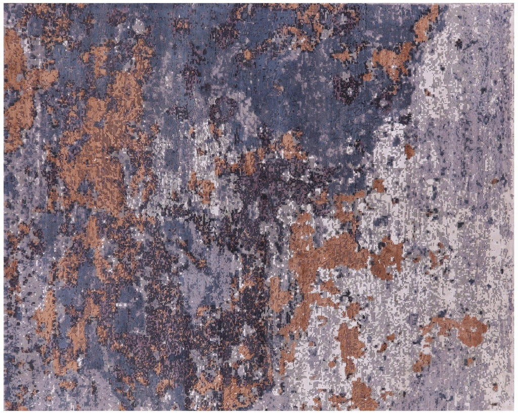 Wool & Silk Handmade Abstract Rug - Manhattan Rugs