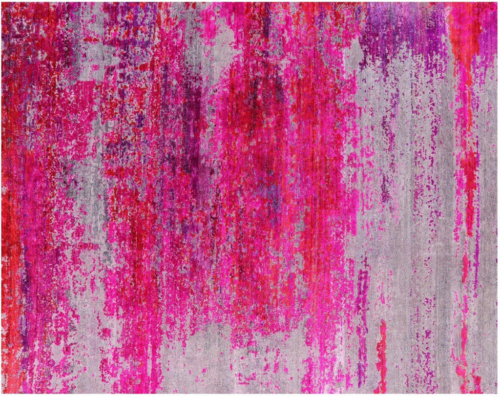 Abstract Wool & Silk Handmade Rug - Manhattan Rugs