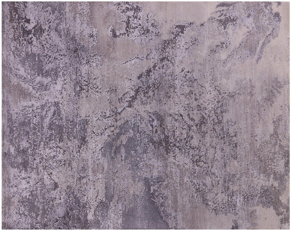 Wool & Silk Abstract Hand-Knotted Rug - Manhattan Rugs