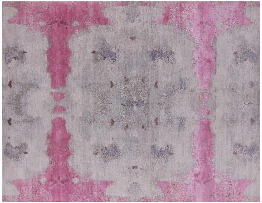 Wool & Silk Abstract Handmade Rug - Manhattan Rugs