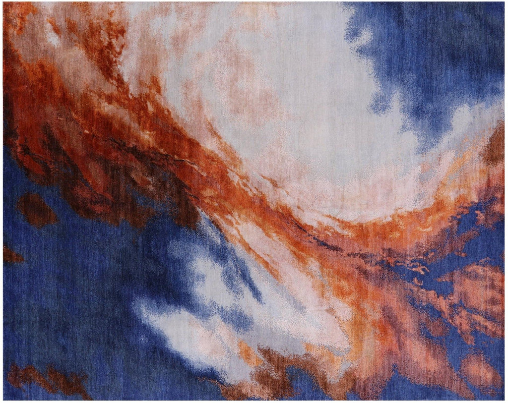 Abstract Hand Knotted Wool & Silk Rug - Manhattan Rugs