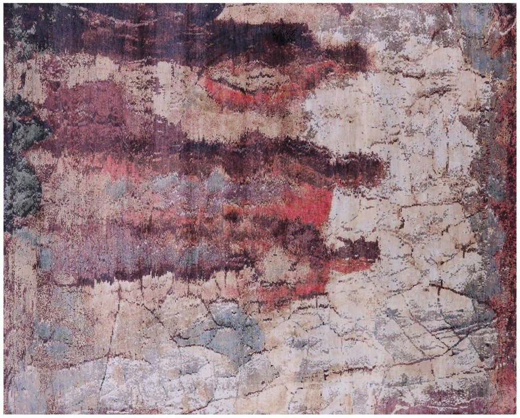 Wool & Silk Abstract Handmade Rug - Manhattan Rugs