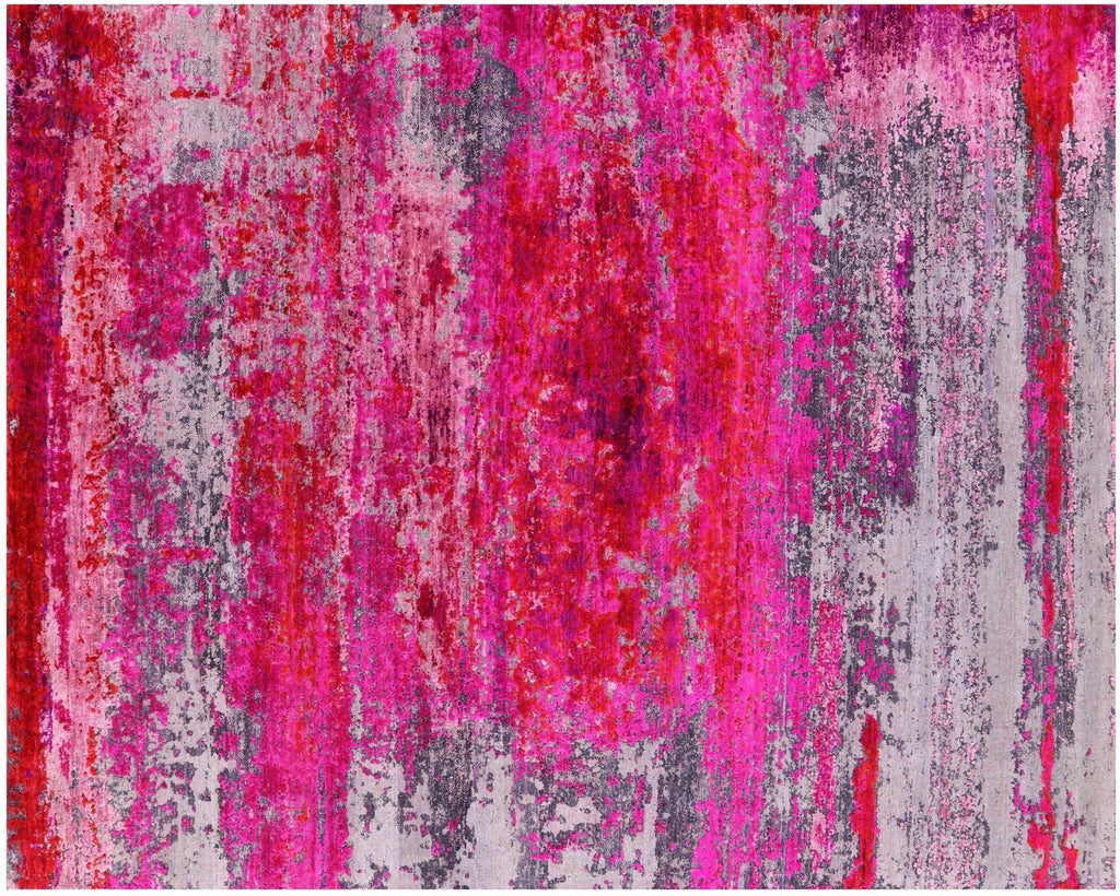 Abstract Wool & Silk Handmade Rug - Manhattan Rugs