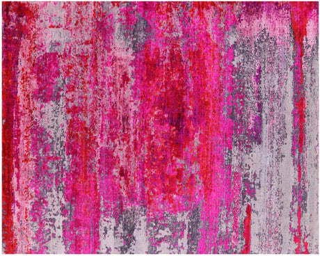 Abstract Wool & Silk Handmade Rug - Manhattan Rugs