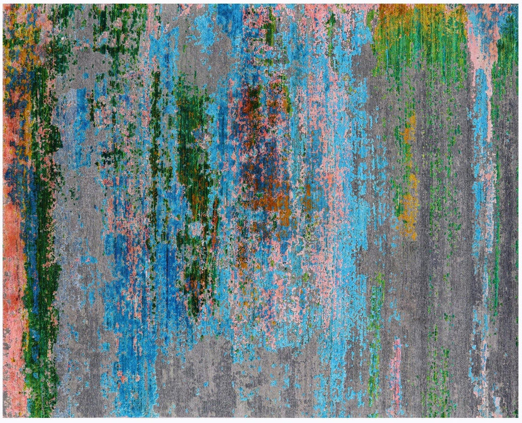 Wool & Silk Handmade Abstract Rug - Manhattan Rugs