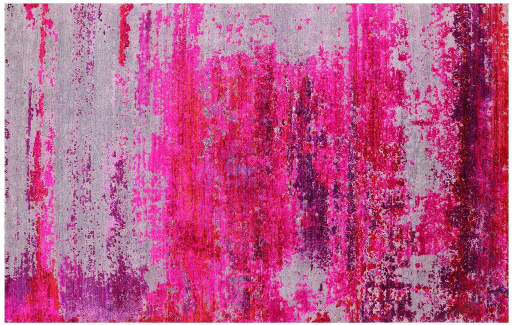 Hand-Knotted Wool & Silk Abstract Rug - Manhattan Rugs