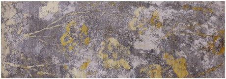 Hand Knotted Modern Wool & Silk Runner Rug - Manhattan Rugs