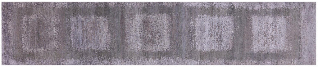 Runner Wool & Silk Abstract Hand Knotted Rug - Manhattan Rugs