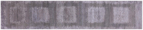 Runner Wool & Silk Abstract Hand Knotted Rug - Manhattan Rugs