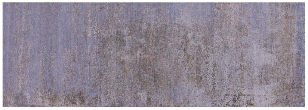 Hand Knotted Modern Wool & Silk Runner Rug - Manhattan Rugs