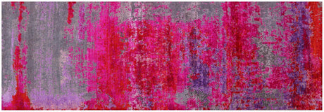 Modern Hand-Knotted Wool & Silk Runner Rug - Manhattan Rugs