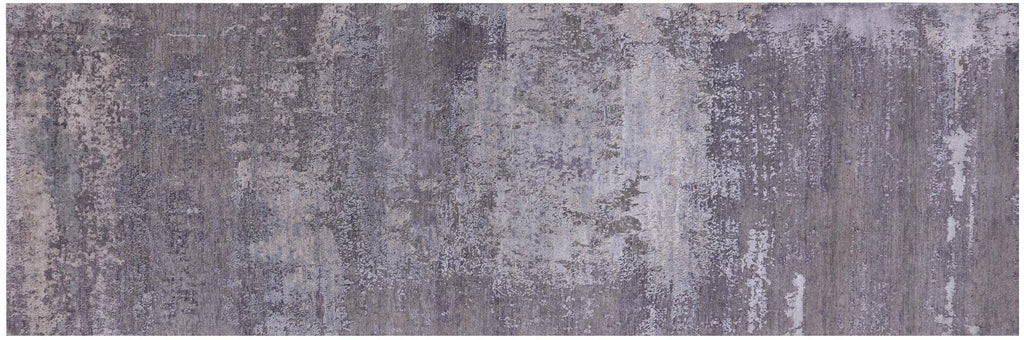 Abstract Wool & Silk Handmade Runner Rug - Manhattan Rugs