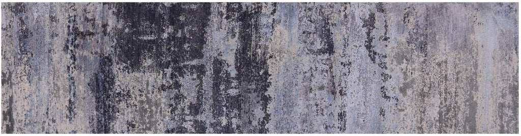 Wool & Silk Handmade Abstract Runner Rug - Manhattan Rugs