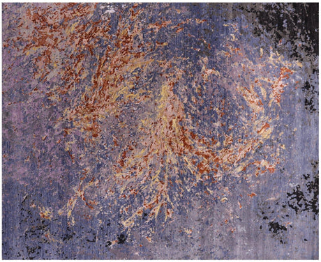 Wool & Silk Handmade Abstract Rug - Manhattan Rugs