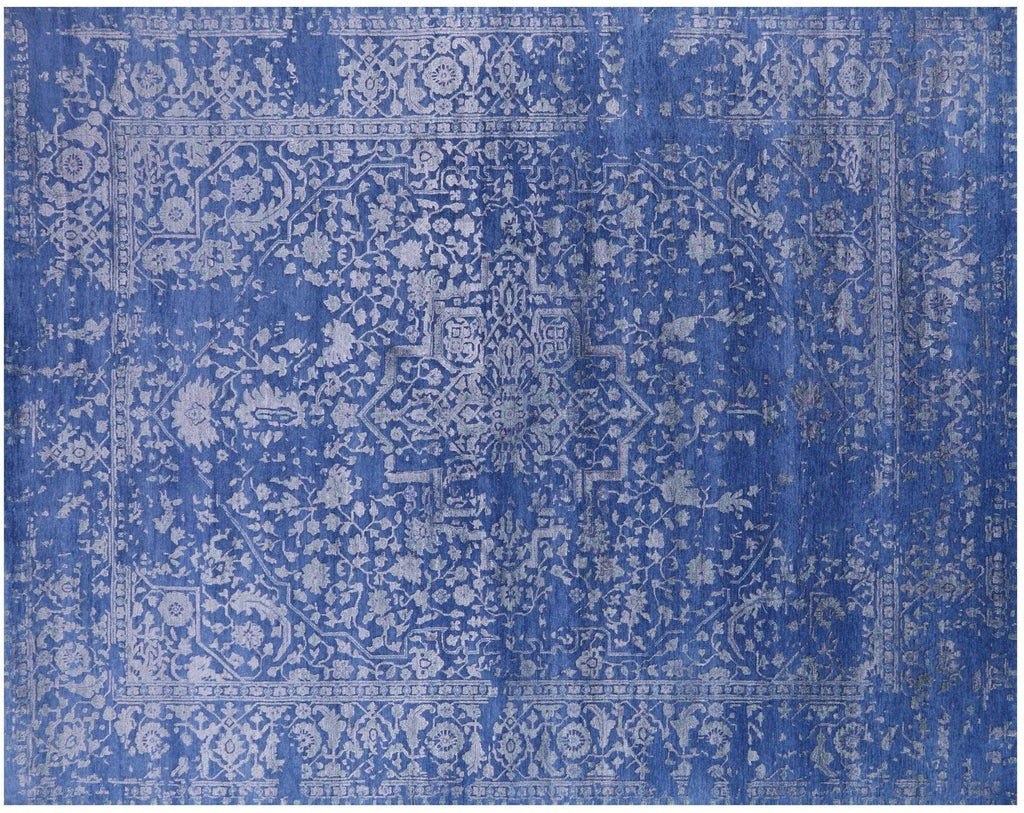 Wool & Silk Hand Knotted Heriz Serapi Persian Rug - Manhattan Rugs