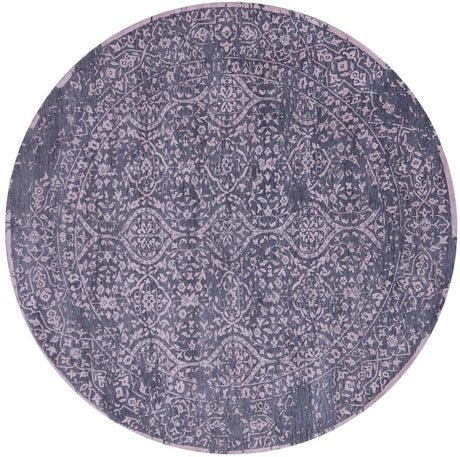 Round Hand Knotted Persian Wool & Silk Rug - Manhattan Rugs