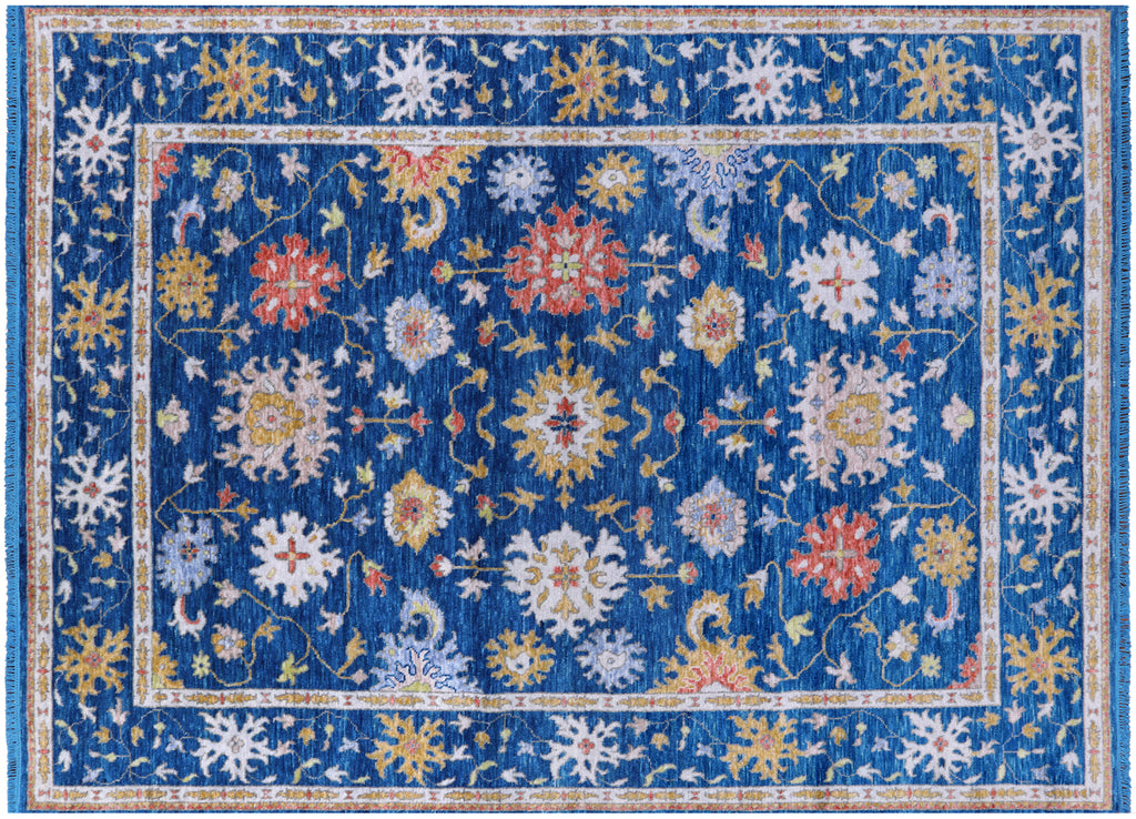 Turkish Oushak Hand-Knotted Rug