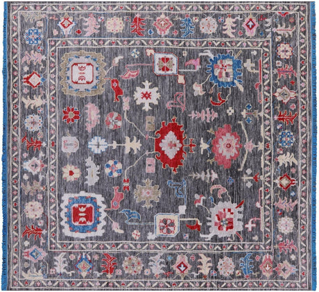 Square Handmade Turkish Oushak Wool Rug - Manhattan Rugs