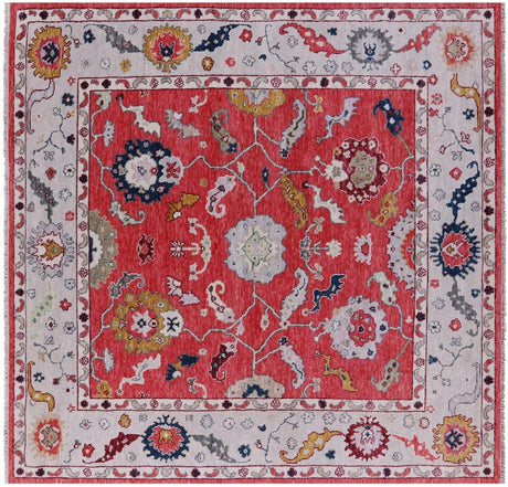 Square Turkish Oushak  Hand Knotted Wool Rug - Manhattan Rugs