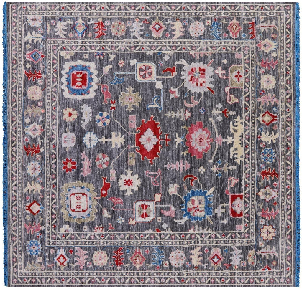 Square Turkish Oushak Hand-Knotted Wool Rug - Manhattan Rugs