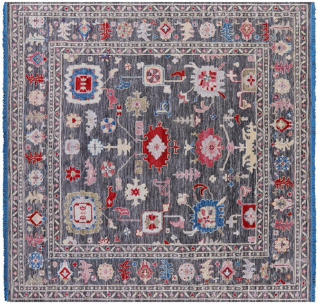 Square Turkish Oushak Hand-Knotted Wool Rug - Manhattan Rugs