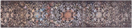 Modern Wool & Silk Hand-Knotted Runner Rug - Manhattan Rugs