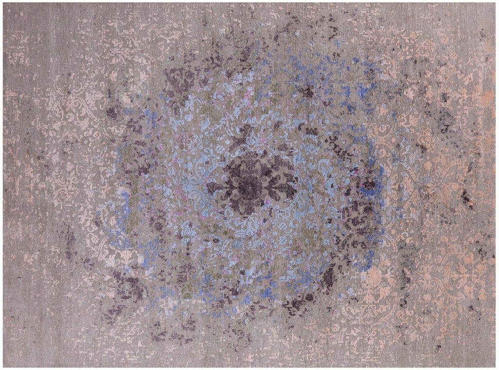 Wool & Silk Modern Hand Knotted Rug - Manhattan Rugs