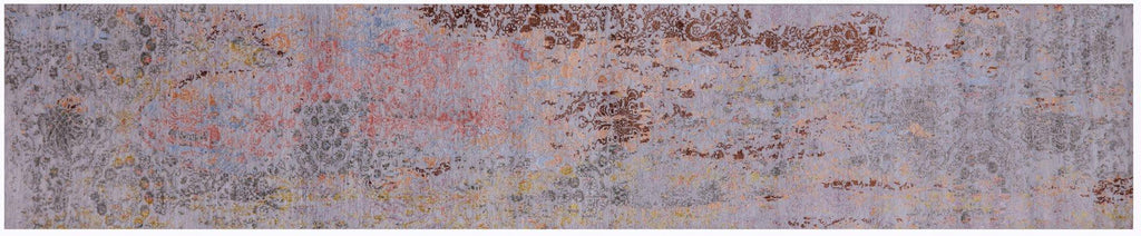 Wool & Silk Modern Handmade Runner Rug - Manhattan Rugs