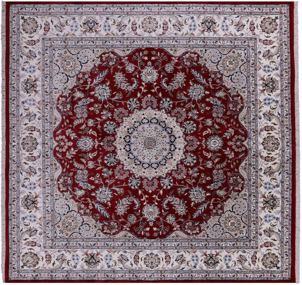 Square Persian Nain Handmade Wool & Silk Rug - Manhattan Rugs