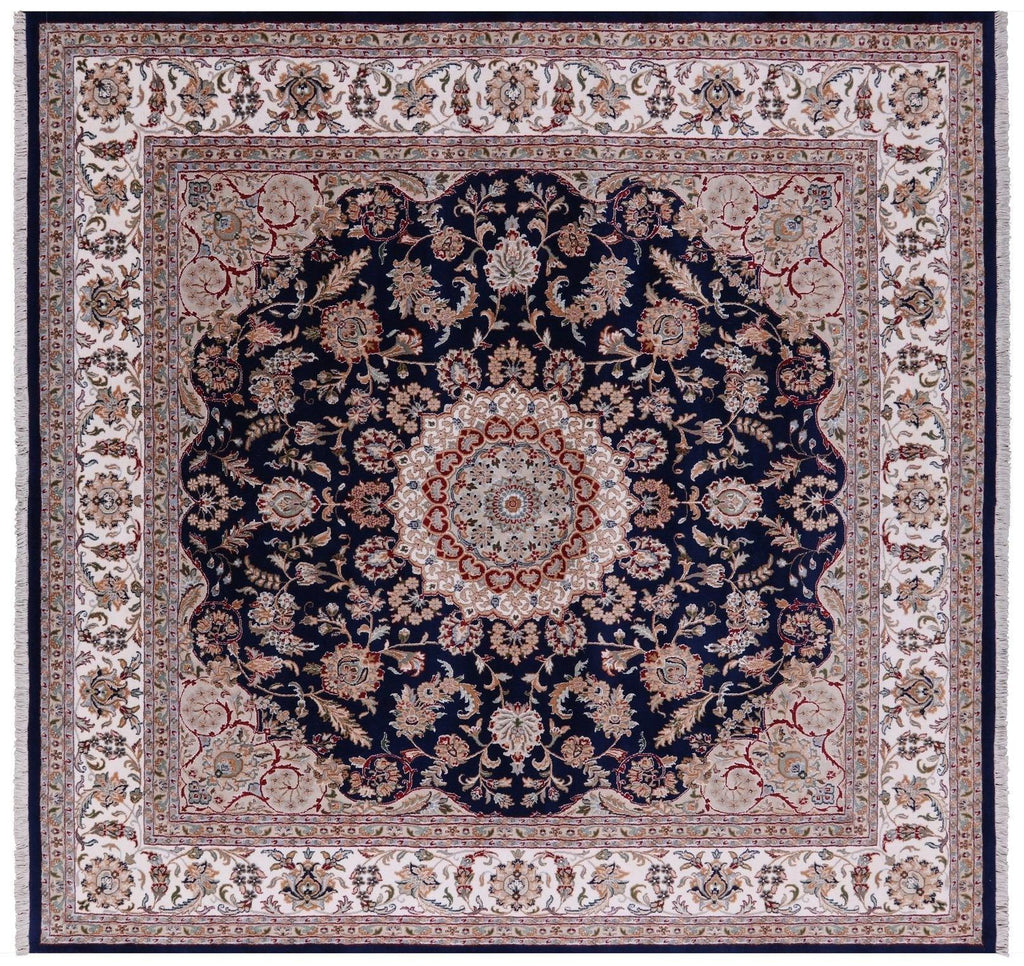 Square Persian Nain Handmade Wool & Silk Rug - Manhattan Rugs