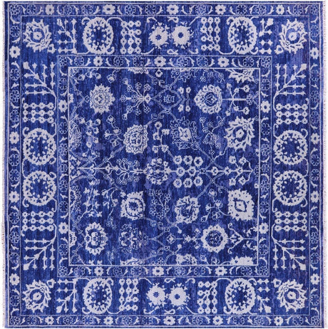 Square Turkish Oushak Hand-Knotted Wool Rug - Manhattan Rugs