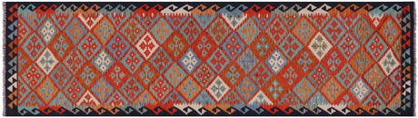 Runner Wool On Wool Reversible Kilim Flat Weave Rug - Manhattan Rugs