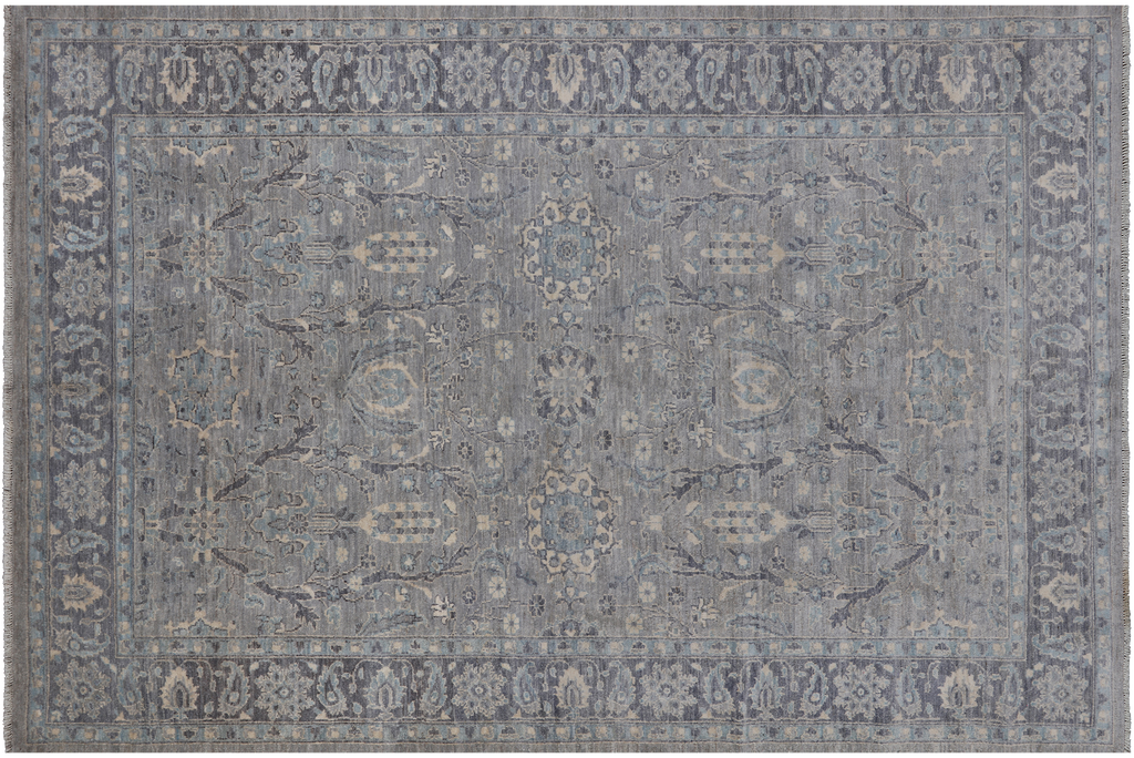 SUPER SALE Grey 6' 1" X 9' 0" Persian Fine Serapi Hand Knotted Rug - Q9530