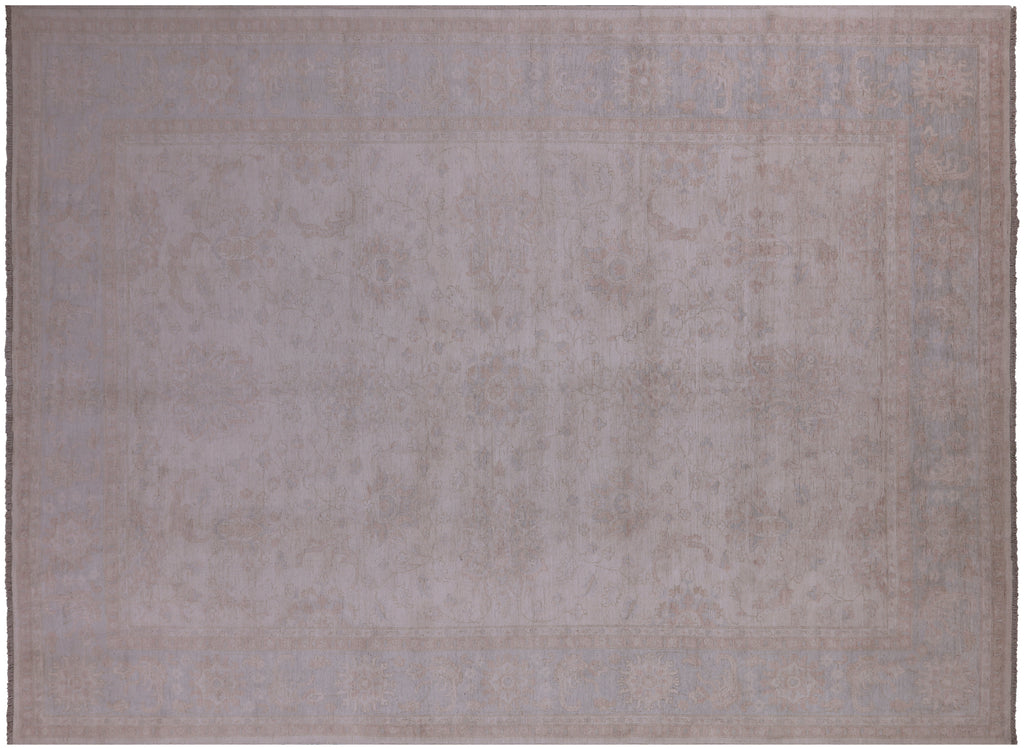 Ivory 10' 0" X 13' 8" Washed Out Turkish Oushak Handmade Rug - Q9533