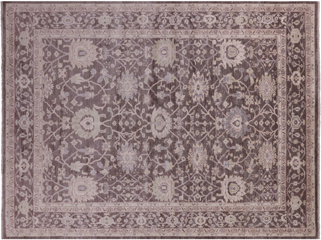 Hand Knotted Turkish Oushak Wool Rug 8' 11" X 11' 9" - Q9546