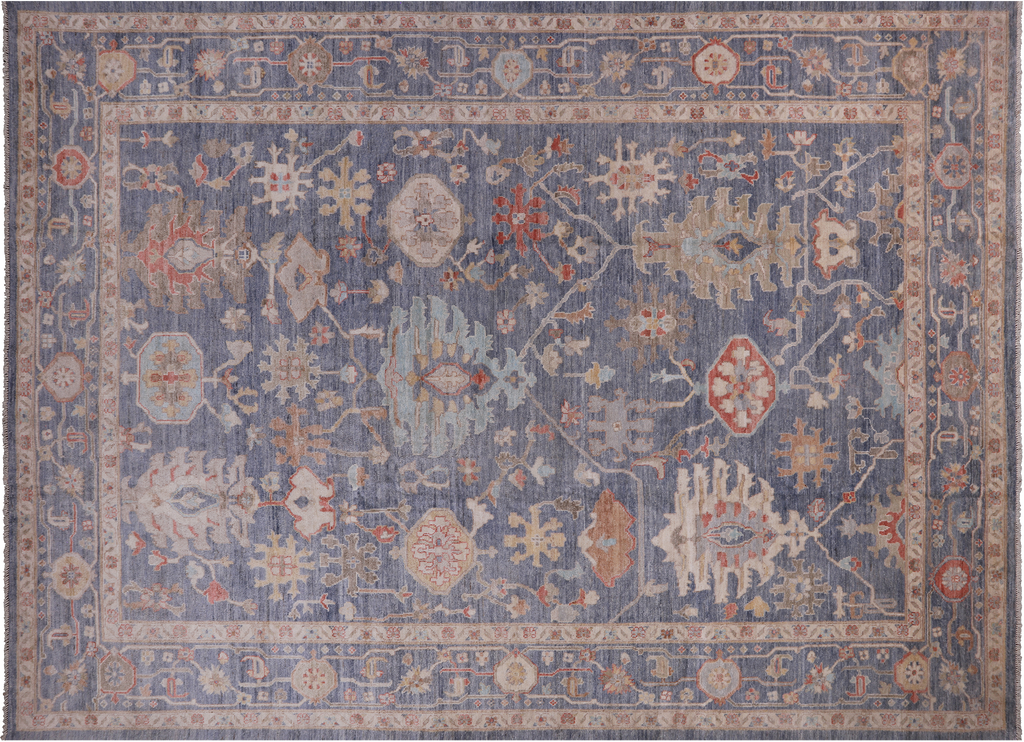 Grey 10' 1" X 13' 8" Turkish Oushak Hand-Knotted Wool Rug - Q9564