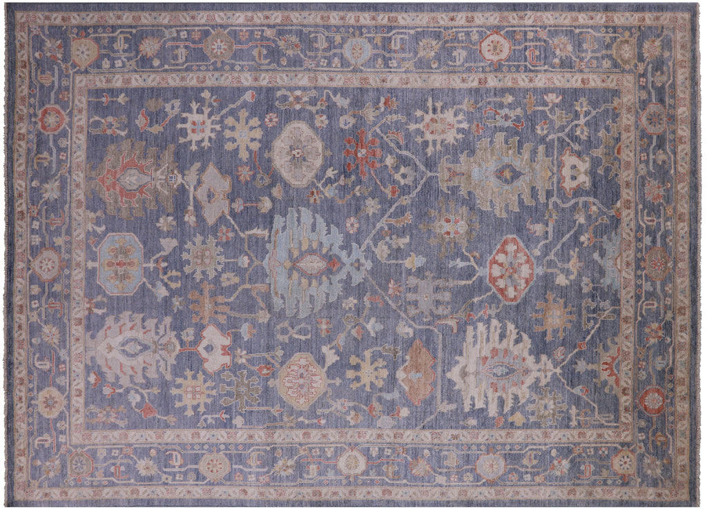 Grey 10' 1" X 13' 8" Turkish Oushak Hand-Knotted Wool Rug - Q9564