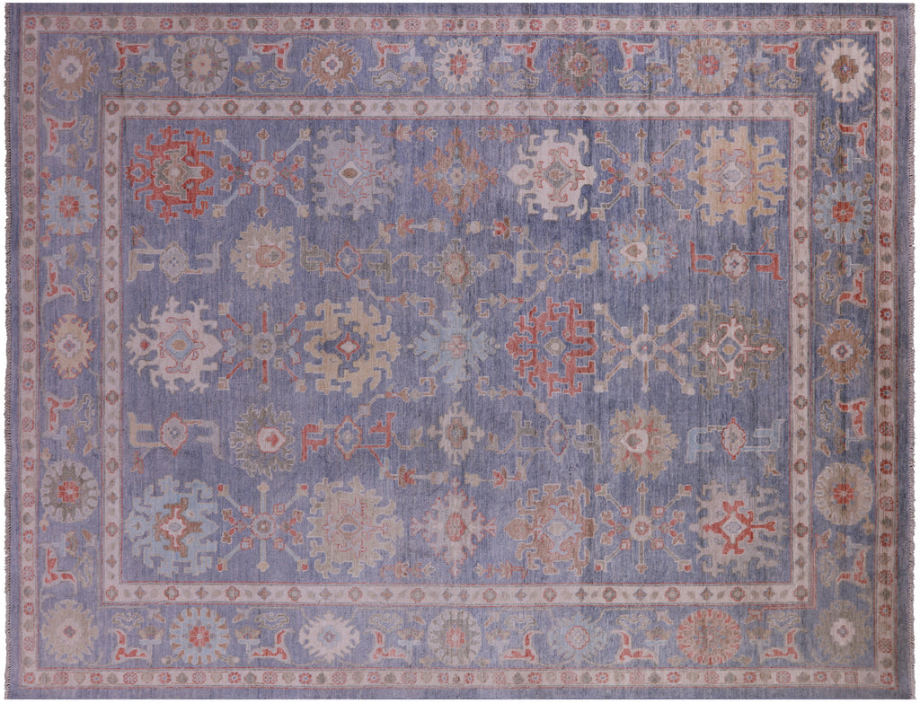 Grey 9' 0" X 11' 8" Handmade Turkish Oushak Wool Rug - Q9567