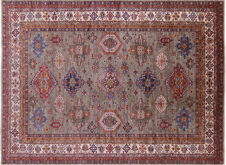 Handmade Geometric Super Kazak Wool Rug - Manhattan Rugs