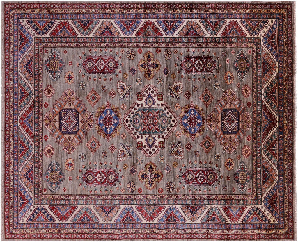 Hand Knotted Super Kazak Geometric Wool Rug - Manhattan Rugs