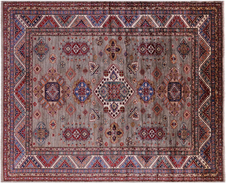 Hand Knotted Super Kazak Geometric Wool Rug - Manhattan Rugs