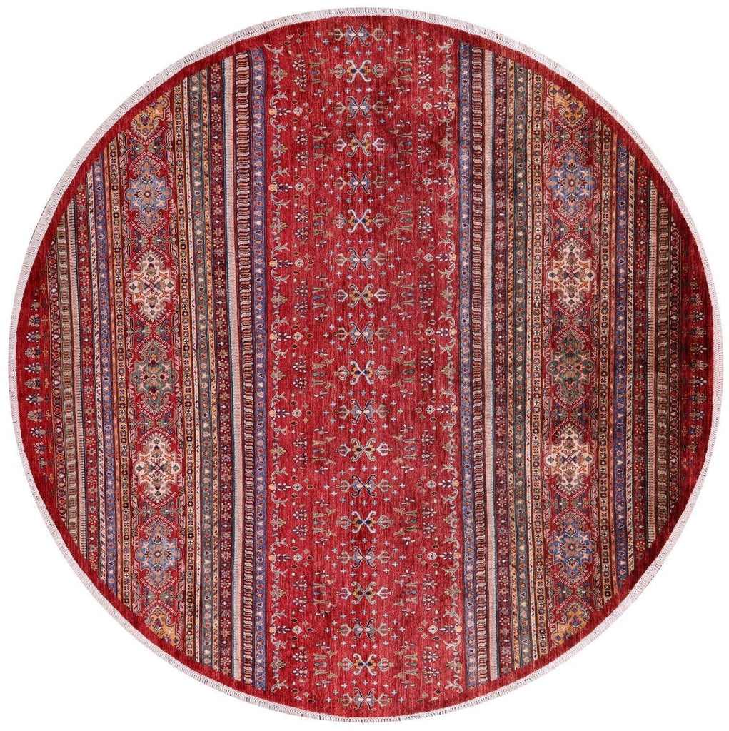 Round Handmade Khorjin Super Kazak Wool Rug - Manhattan Rugs