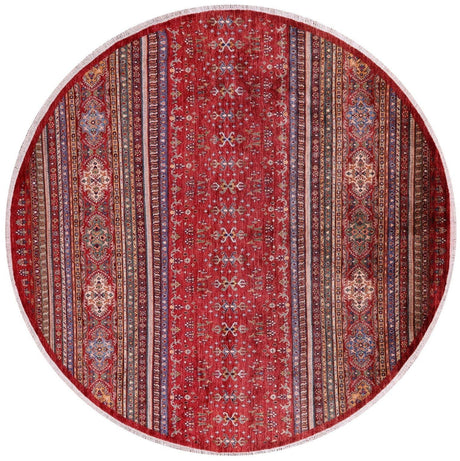 Round Handmade Khorjin Super Kazak Wool Rug - Manhattan Rugs