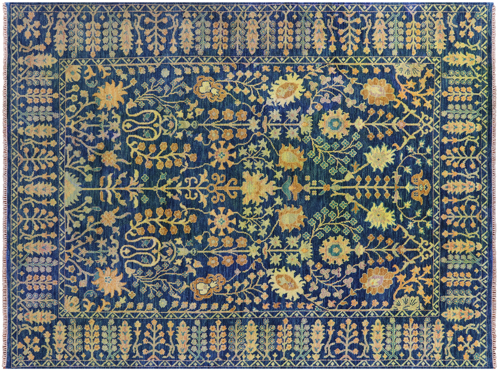 Gold Full Pile Overdyed Hand Knotted Wool Rug - Manhattan Rugs