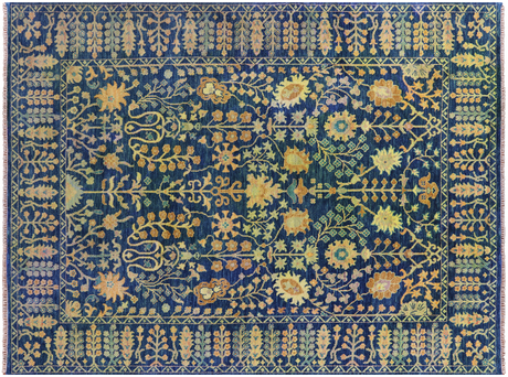 Gold Full Pile Overdyed Hand Knotted Wool Rug - Manhattan Rugs