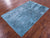 Blue Full Pile Overdyed Hand-Knotted Wool & Silk Rug - Manhattan Rugs